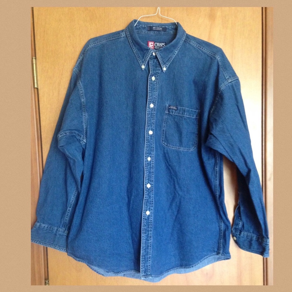 Ralph Lauren Chaps Long-Sleeved Denim Shirt, XL
